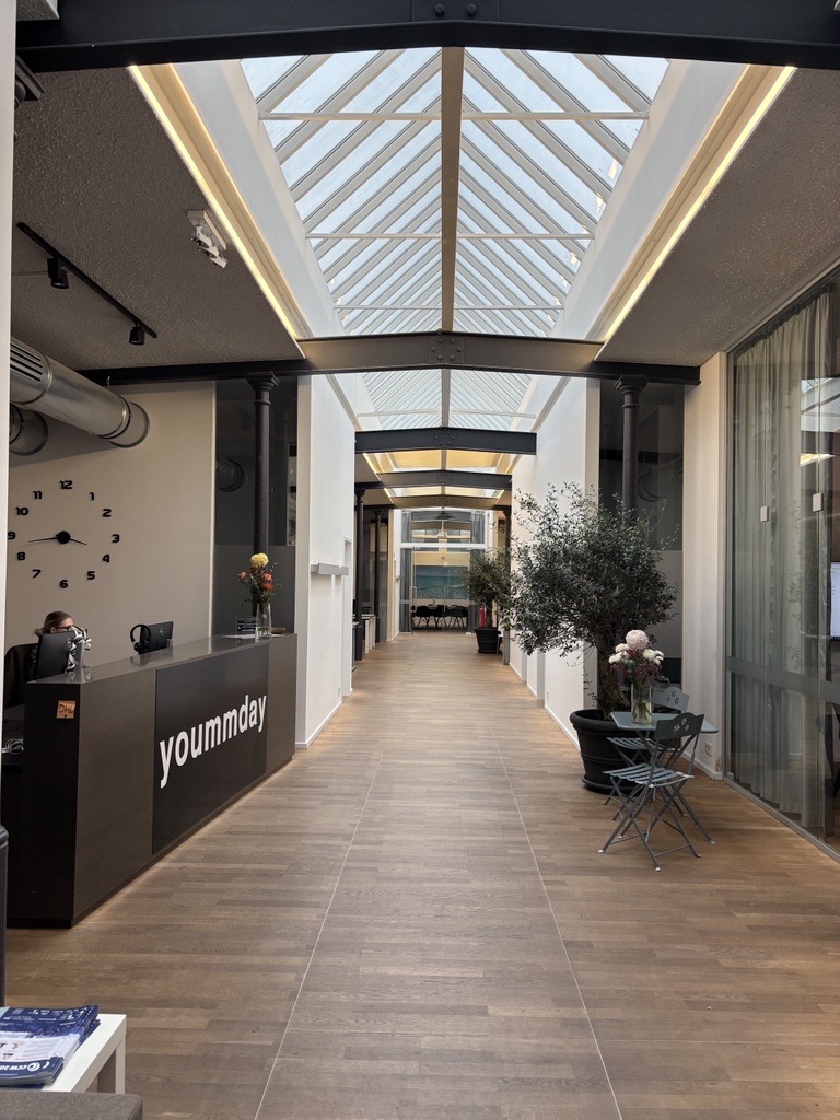yoummday's office building entrance form the inside