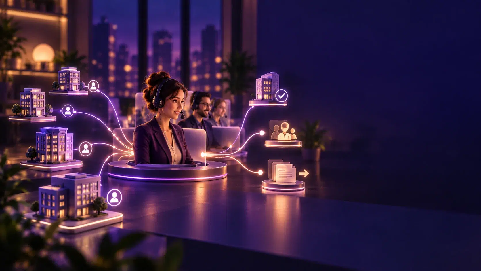 Konzeptionelle Darstellung einer laufenden B2B-Outbound-Kampagne.